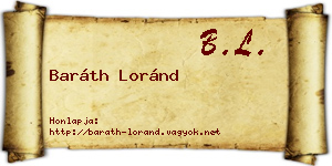 Baráth Loránd névjegykártya